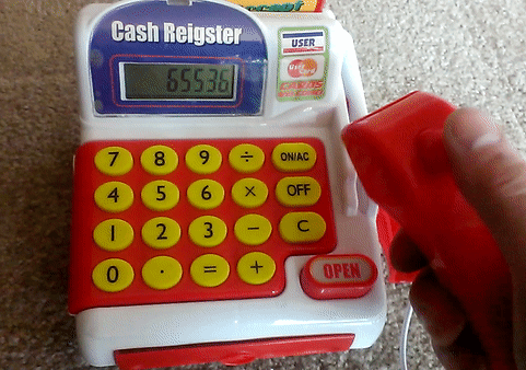 Spielzeug Kasse mit Barcode-Scanner