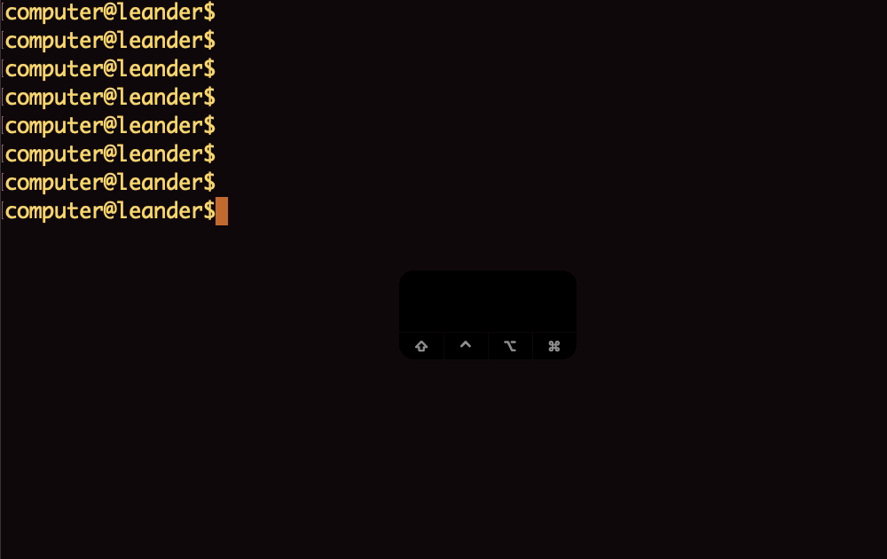 Bewegte Bildaufnahme eines Terminals. Der Befehl 'cd Desk' wir eingegben, daneben ist ein kleines Fenster, dass zeigt welche Tasten gedrückt werden. Das Fenster zeigt Tab an und der Befehl wir auf 'cd Desktop' vervollständigt